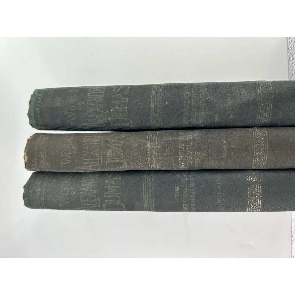 Antique 1893 The Works of Alexander Dumas Hardcover Books Volumes 5 6 & 8